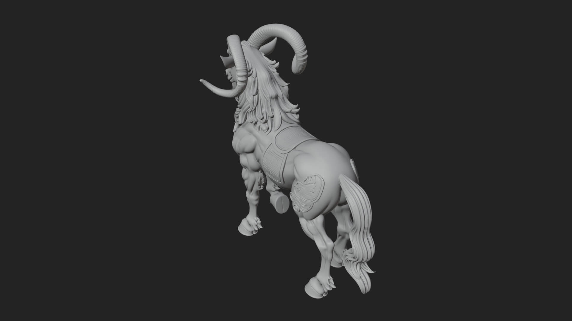 Qilin Deer Beast Statue Design 4 3D Print Model 3D Model