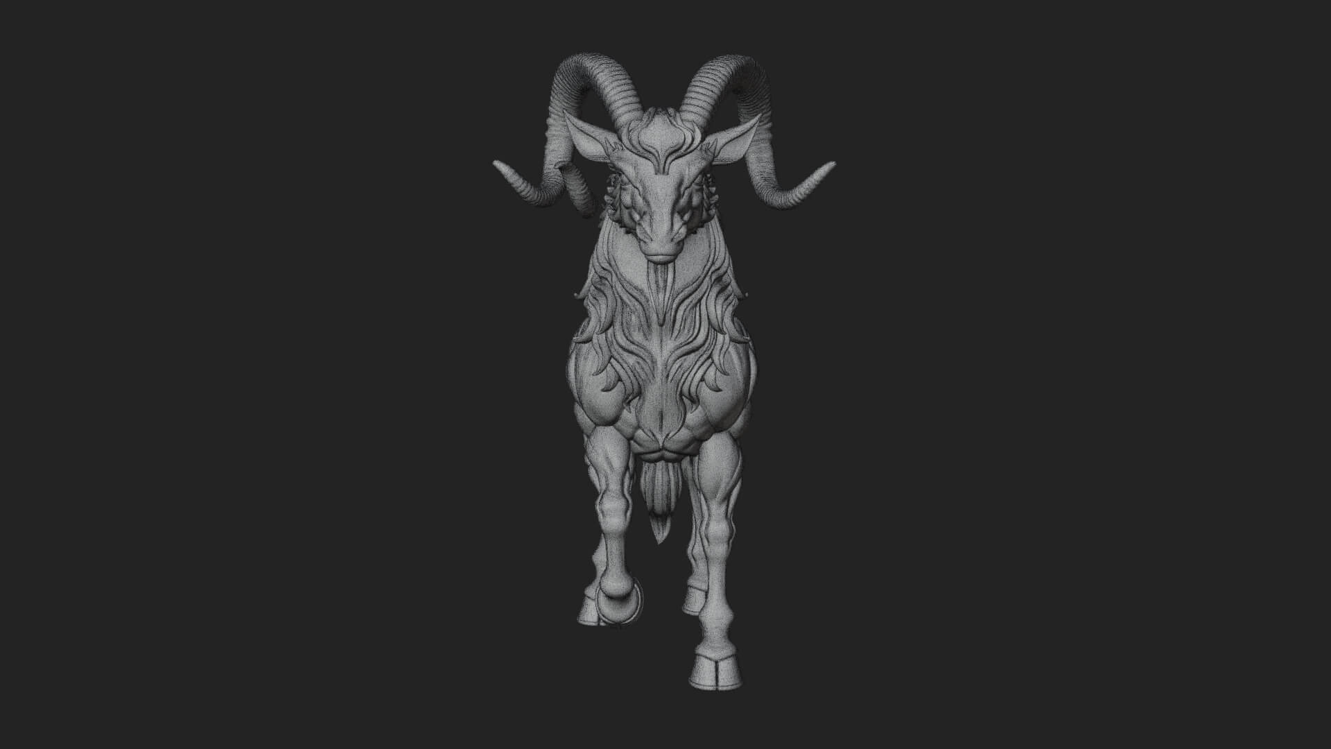 Qilin Deer Beast Statue Design 4 3D Print Model 3D Model