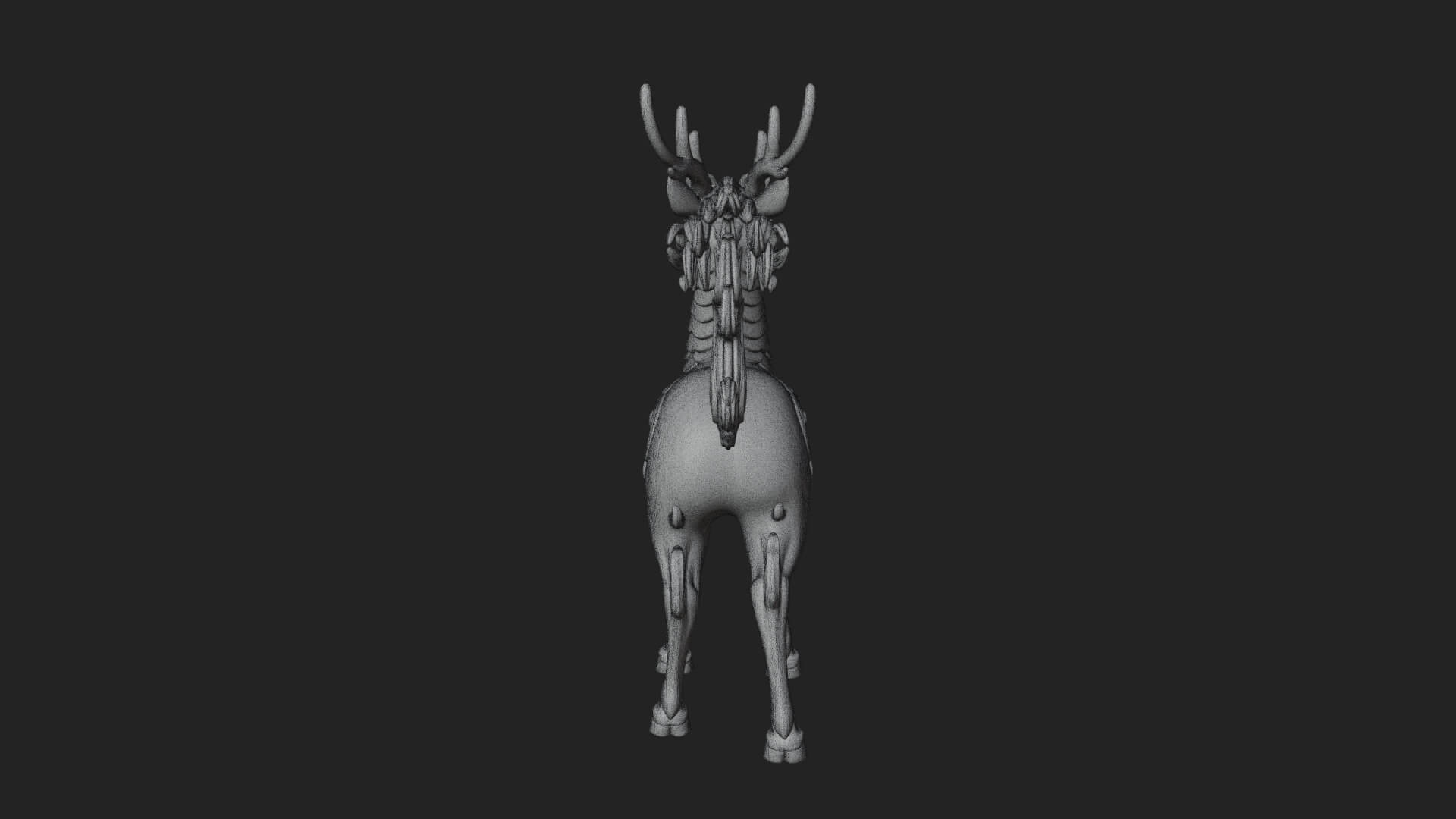 Qilin Deer Beast Statue Design 5 3D Print Model 3D Model