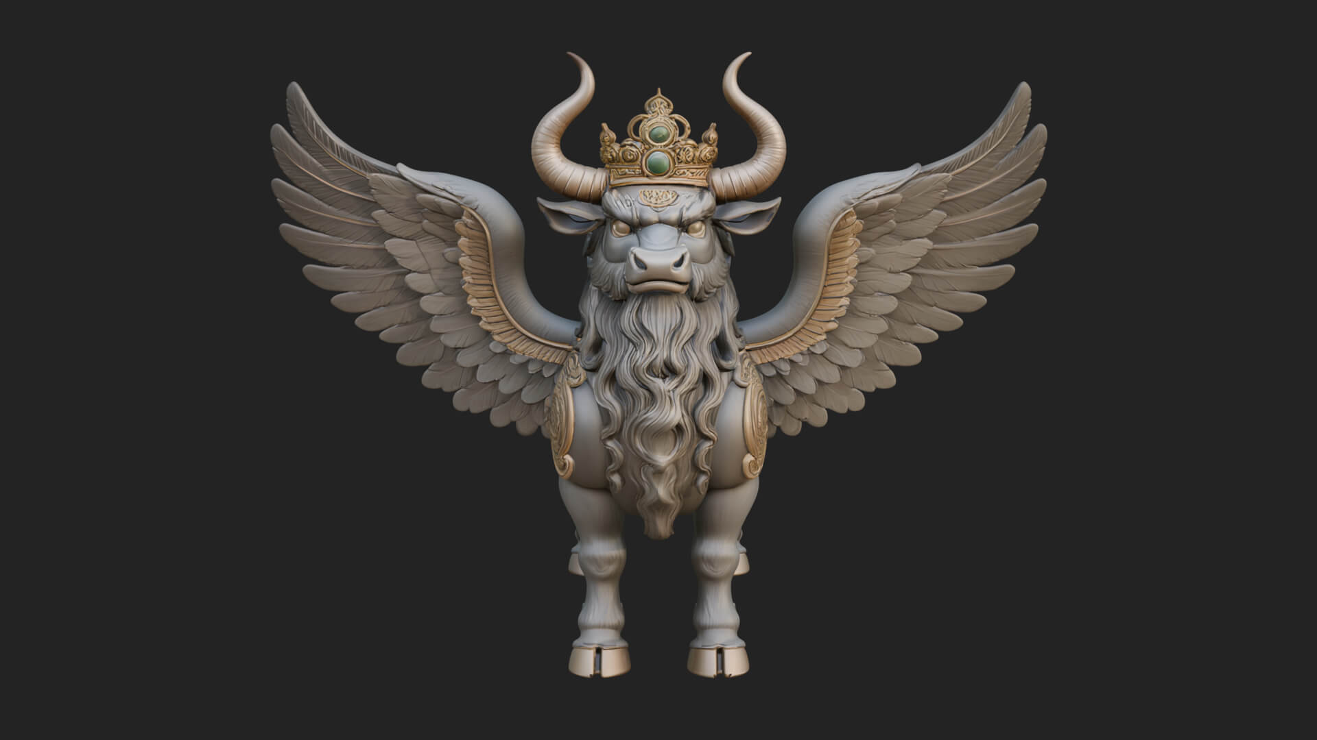Qilin Deer Beast Statue Design 6 3D Print Model 3D Model