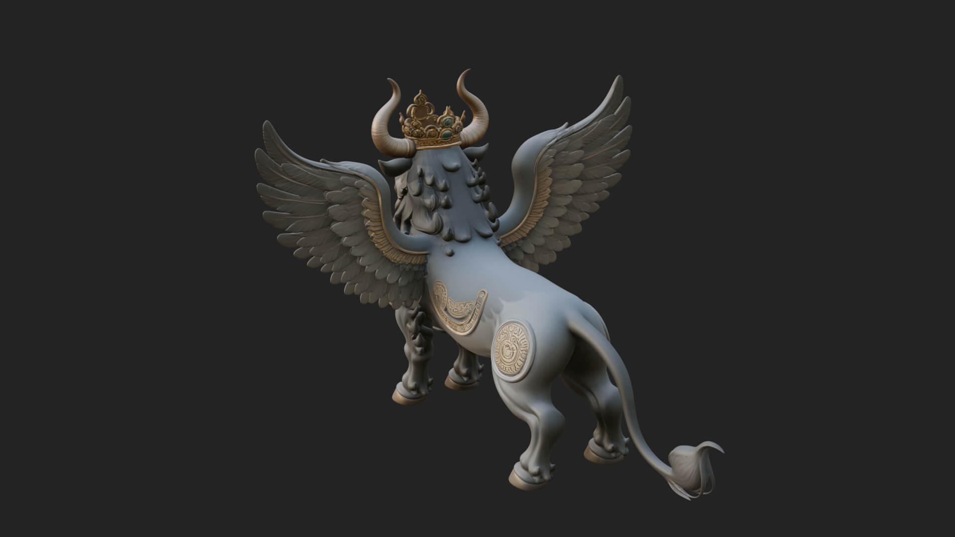 Qilin Deer Beast Statue Design 6 3D Print Model 3D Model