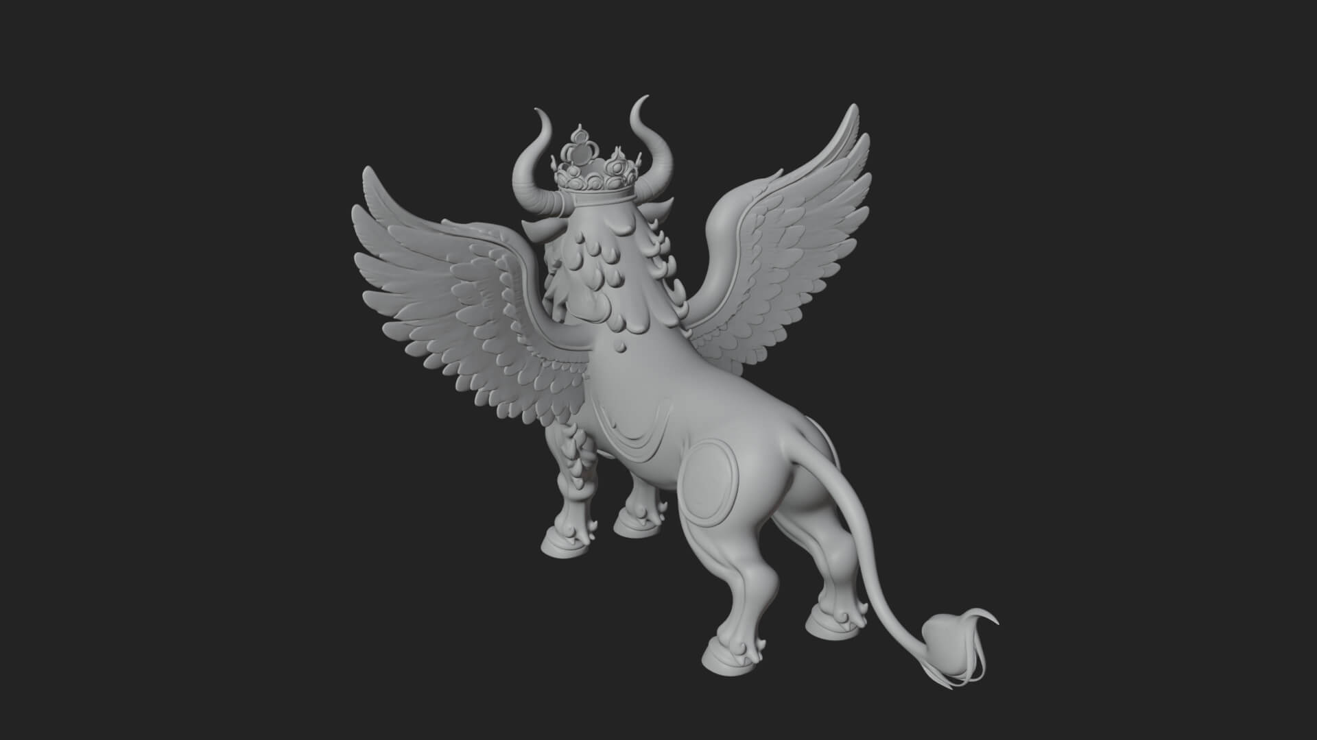 Qilin Deer Beast Statue Design 6 3D Print Model 3D Model