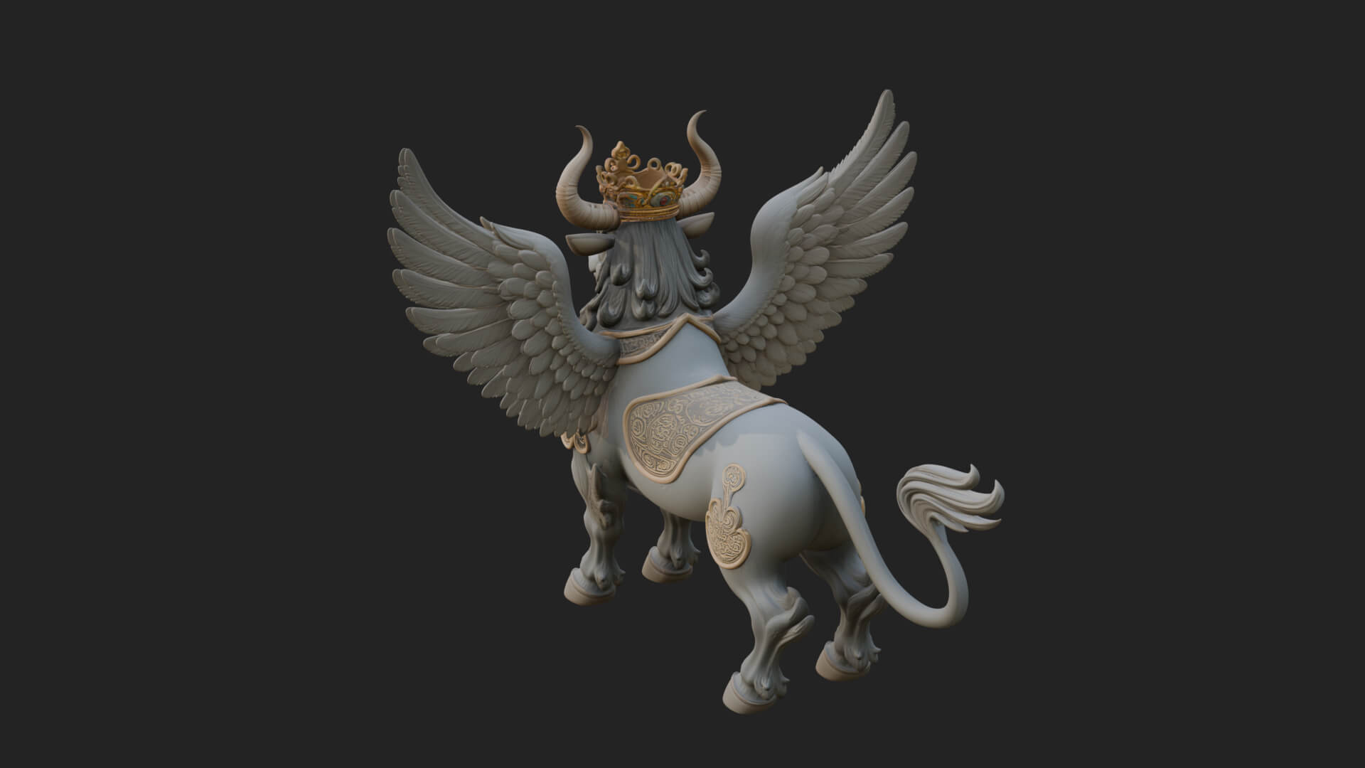Qilin Deer Beast Statue Design 7 3D Print Model 3D Model