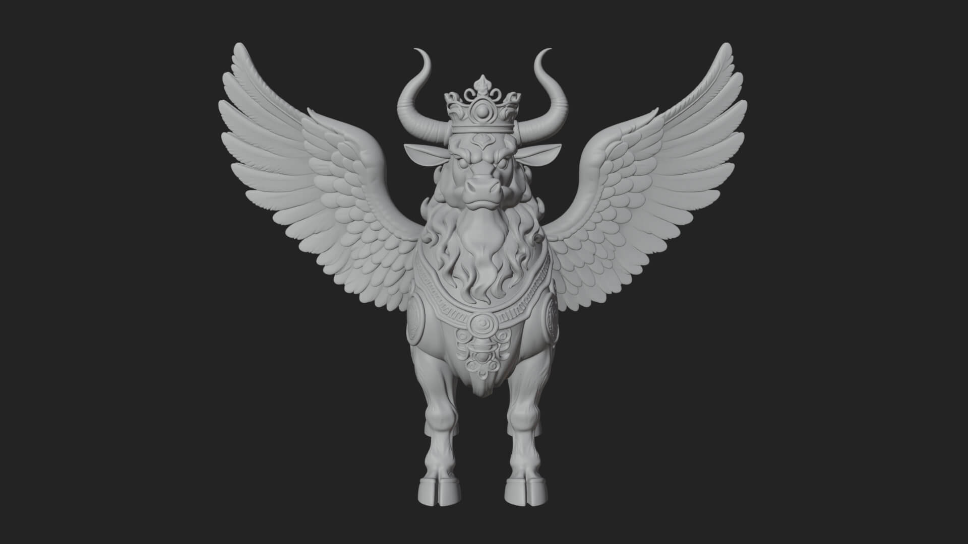 Qilin Deer Beast Statue Design 7 3D Print Model 3D Model