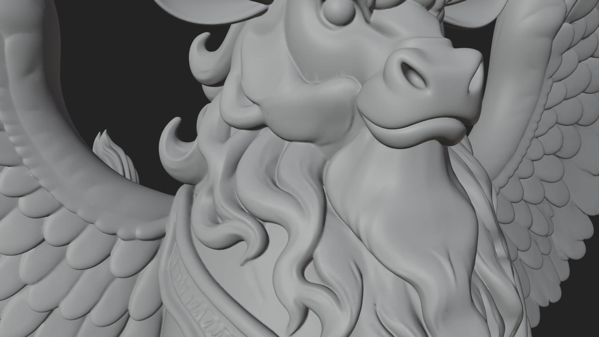 Qilin Deer Beast Statue Design 7 3D Print Model 3D Model