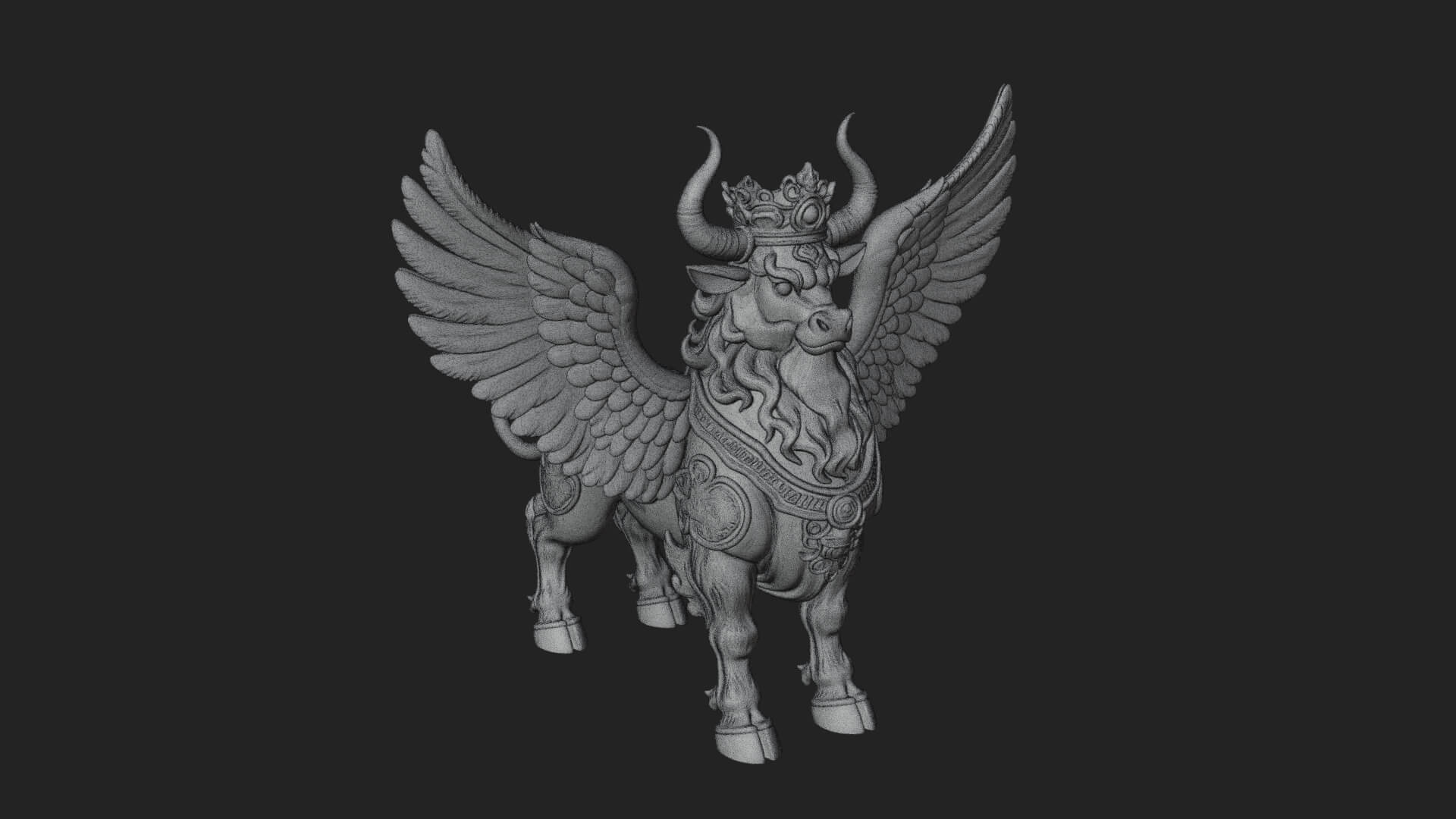 Qilin Deer Beast Statue Design 7 3D Print Model 3D Model