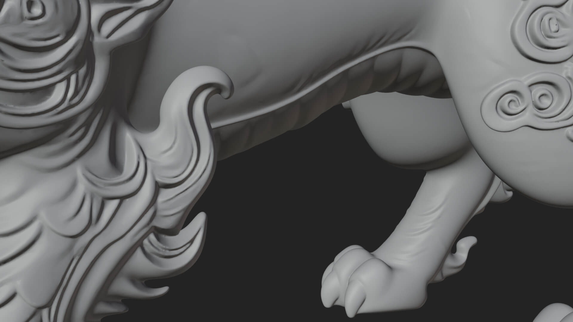 Qilin Deer Beast Statue Design 8 3D Print Model 3D Model