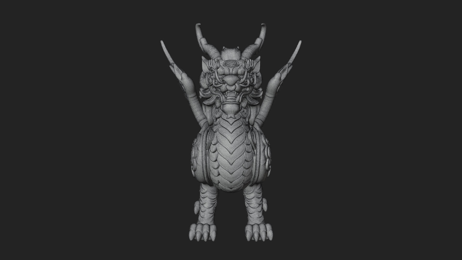 Qilin Deer Beast Statue Design 8 3D Print Model 3D Model