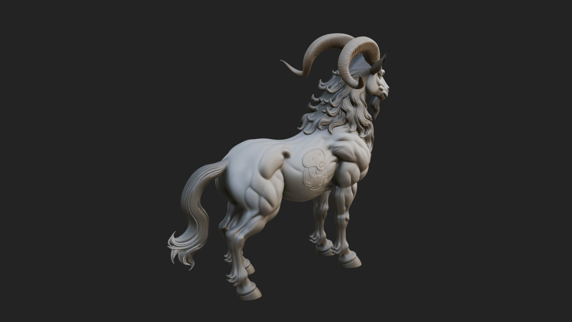 Qilin Deer Beast Statue Design 9 3D Print Model 3D Model