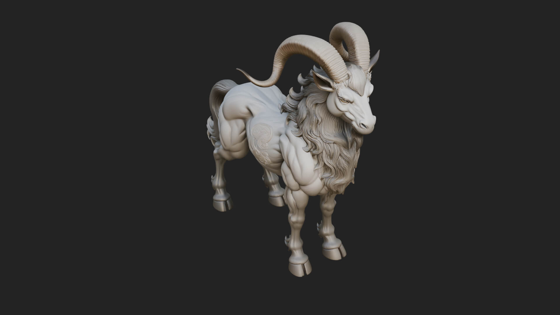 Qilin Deer Beast Statue Design 9 3D Print Model 3D Model