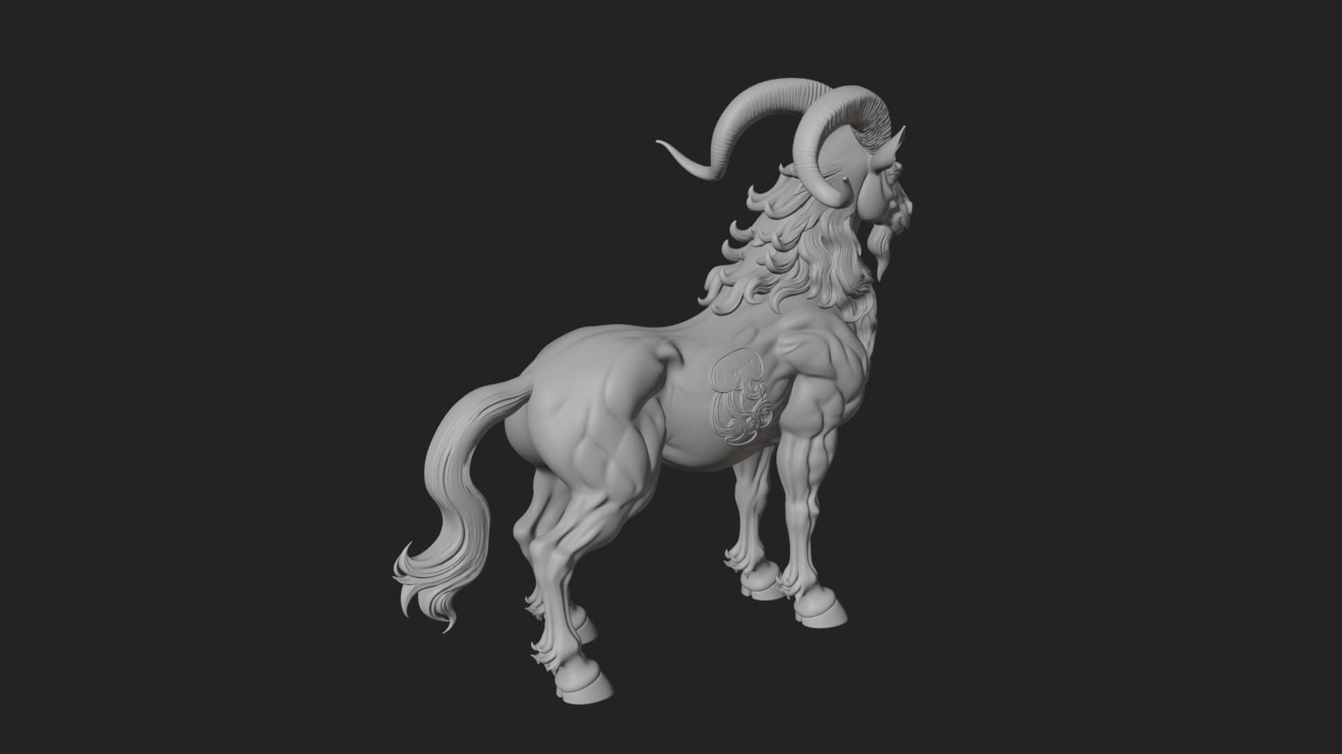 Qilin Deer Beast Statue Design 9 3D Print Model 3D Model