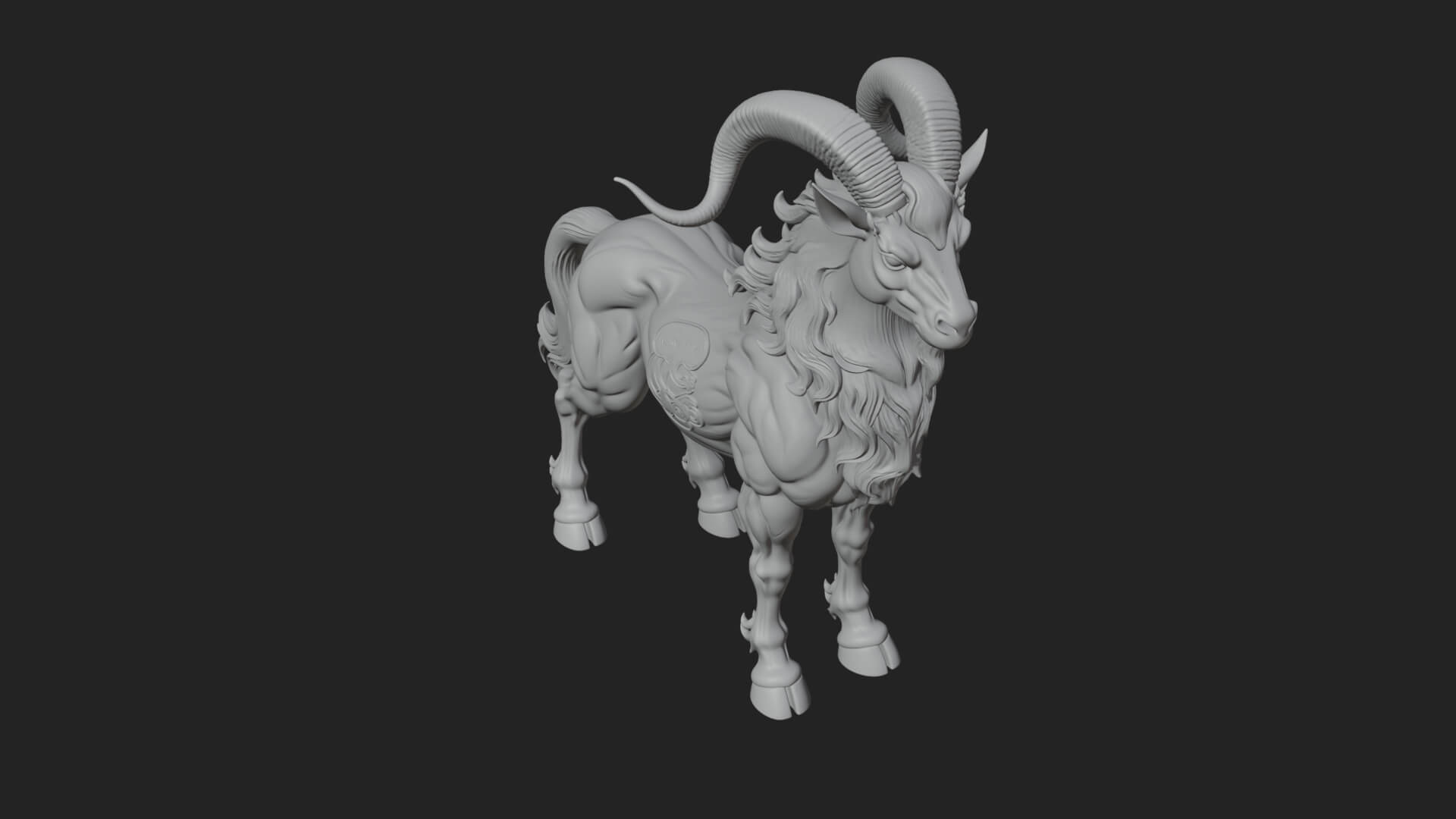 Qilin Deer Beast Statue Design 9 3D Print Model 3D Model
