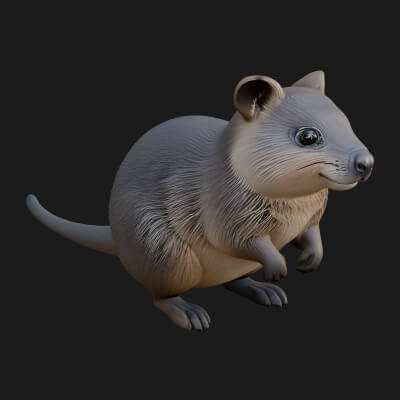 Quokka Statue Design 3 3D Print Model