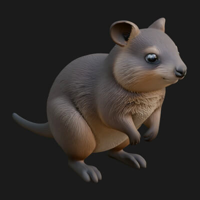 Quokka Statue Design 4 3D Print Model