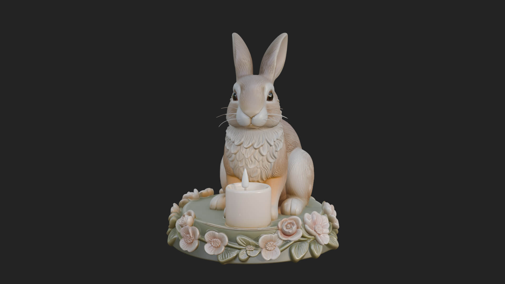 Rabbit Candle Holder Statue Design 1 3D Print Model 3D Model