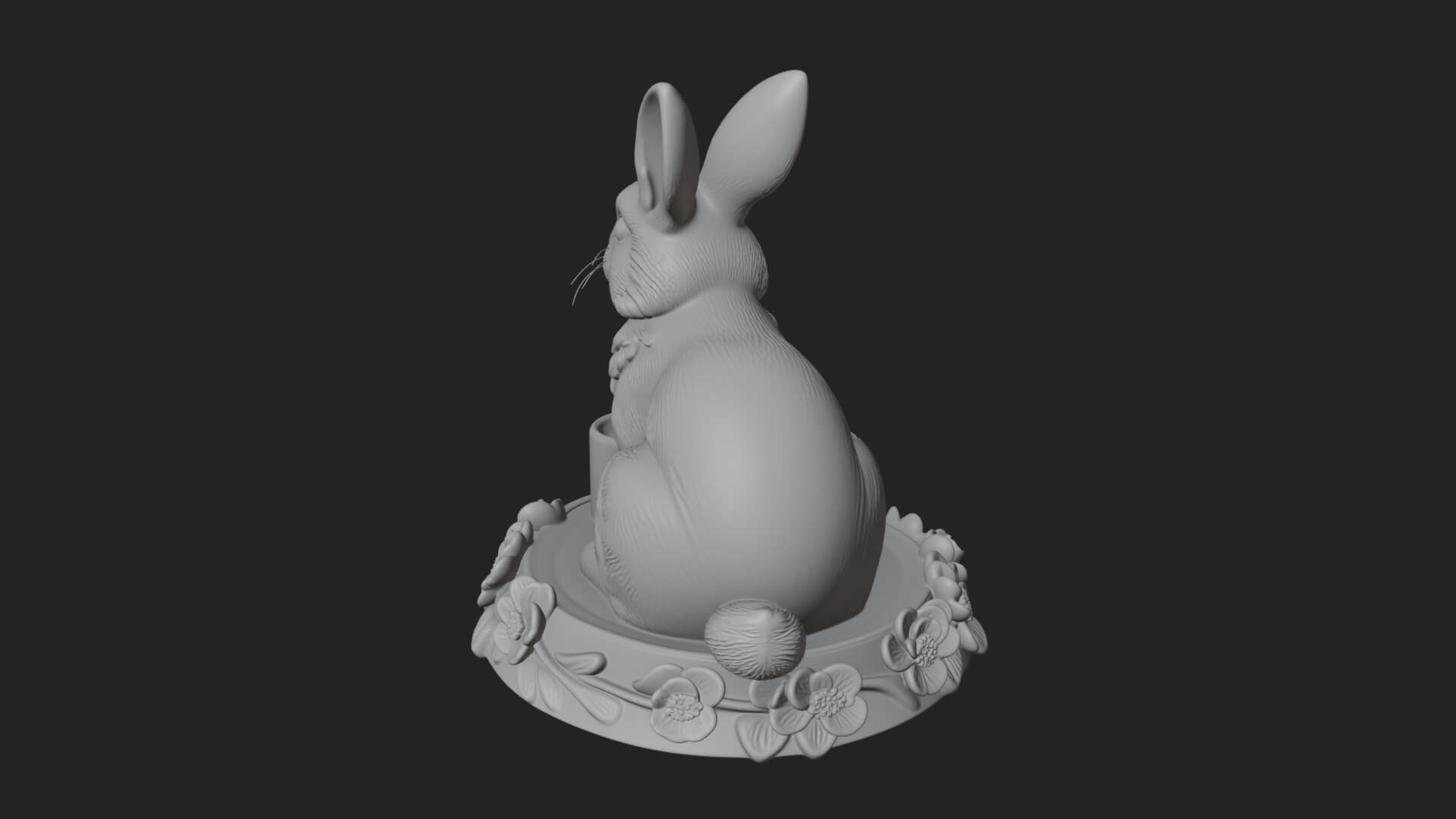 Rabbit Candle Holder Statue Design 1 3D Print Model 3D Model