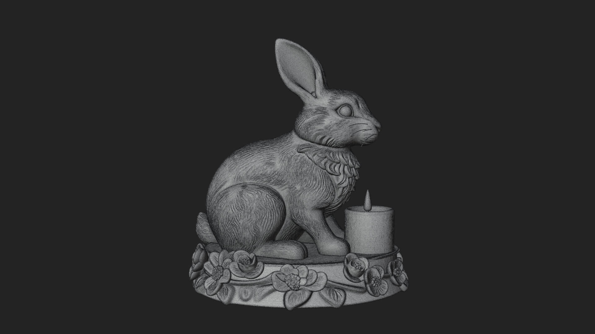 Rabbit Candle Holder Statue Design 1 3D Print Model 3D Model