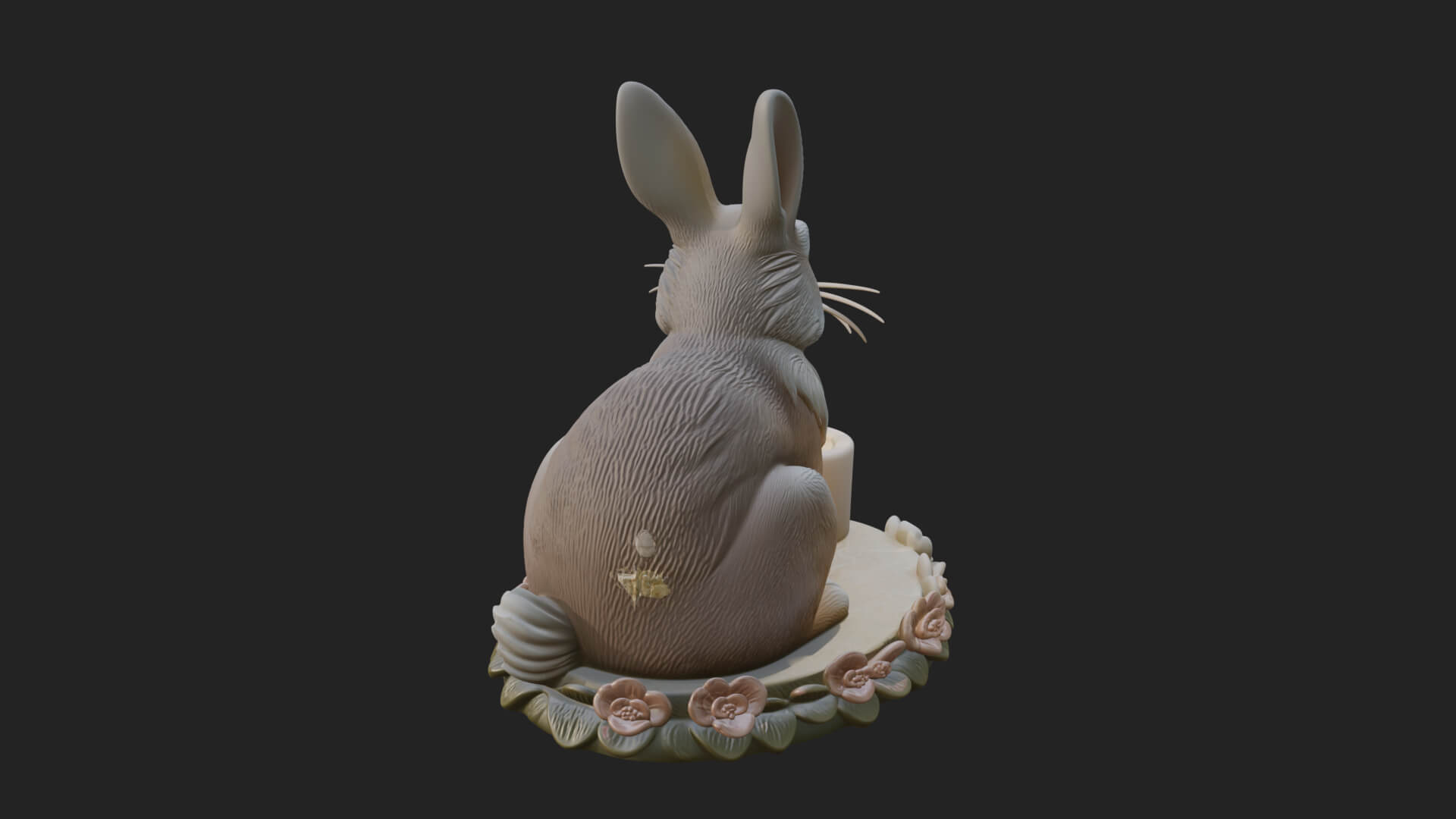 Rabbit Candle Holder Statue Design 3 3D Print Model 3D Model