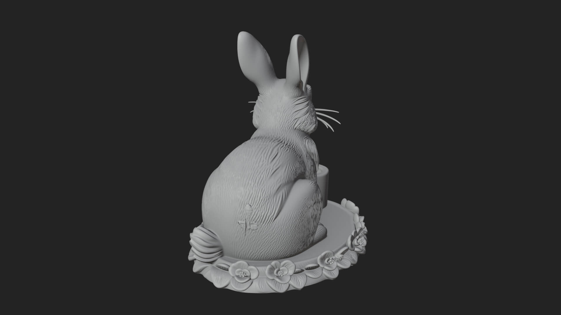 Rabbit Candle Holder Statue Design 3 3D Print Model 3D Model