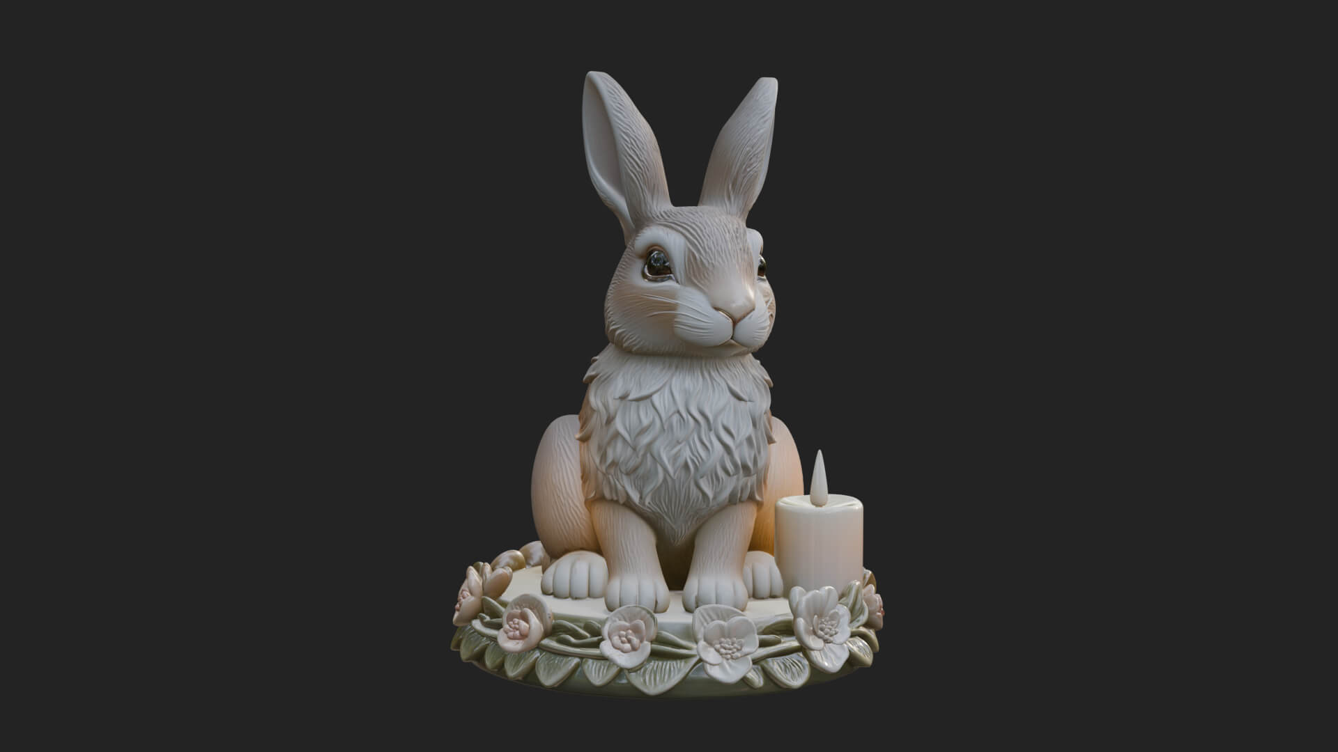 Rabbit Candle Holder Statue Design 4 3D Print Model 3D Model