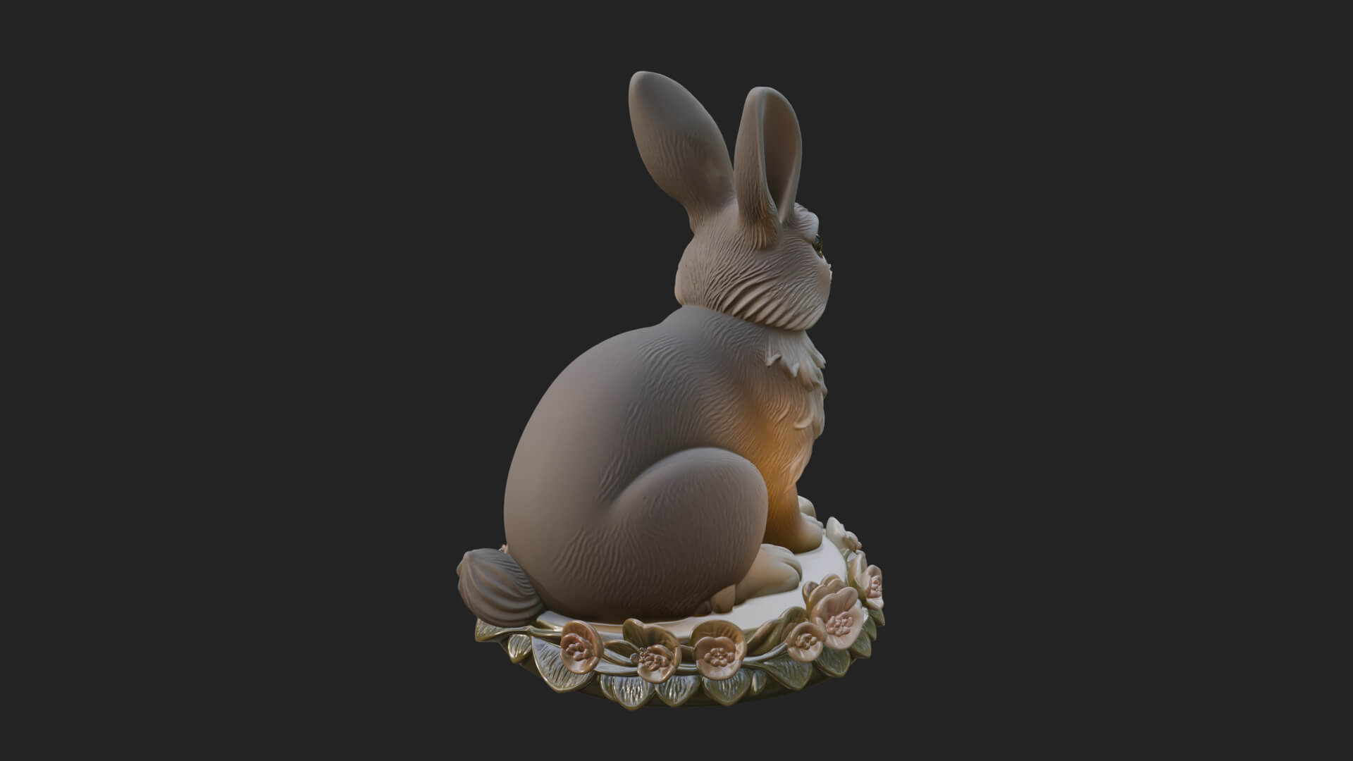 Rabbit Candle Holder Statue Design 4 3D Print Model 3D Model