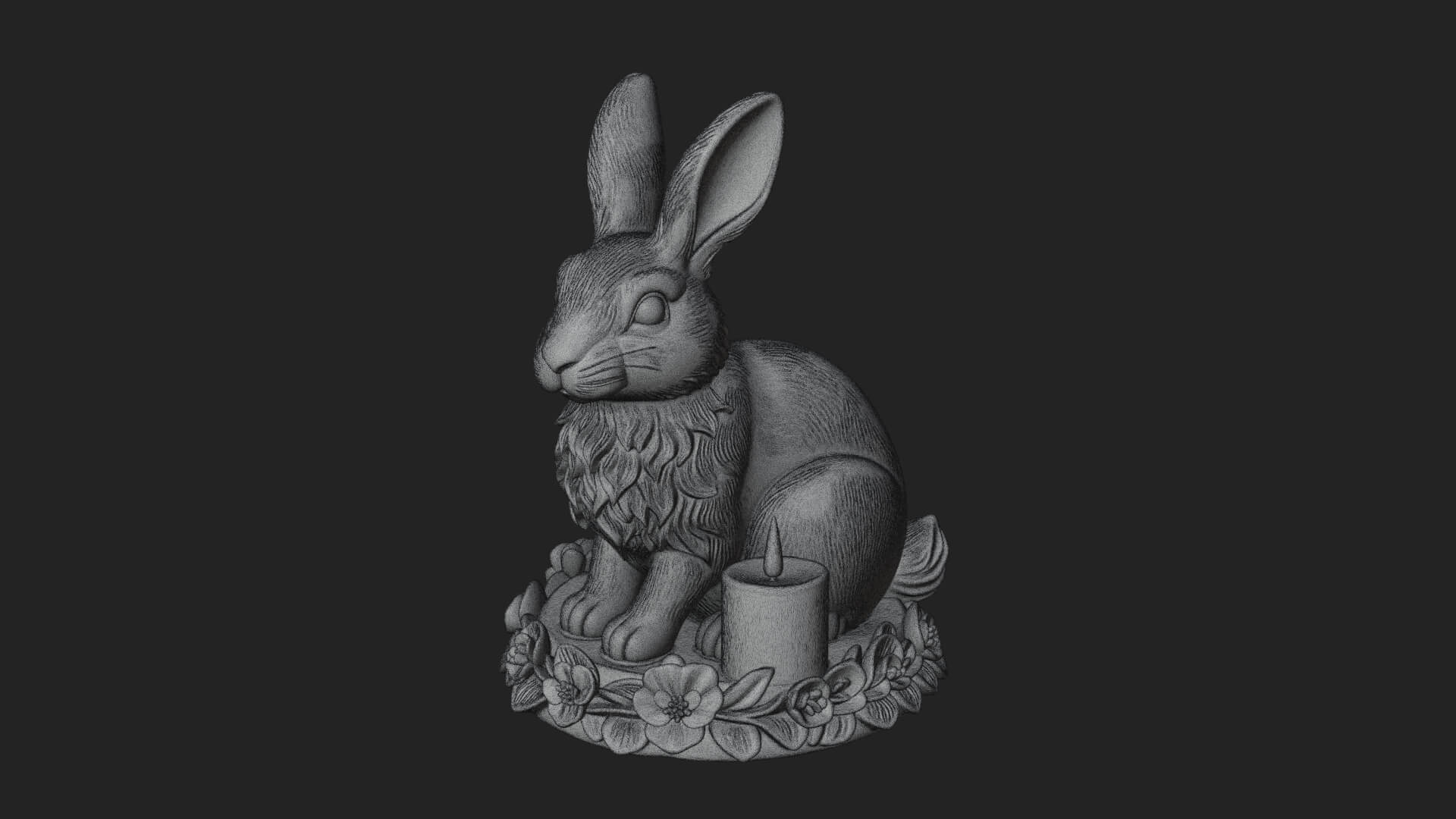 Rabbit Candle Holder Statue Design 4 3D Print Model 3D Model
