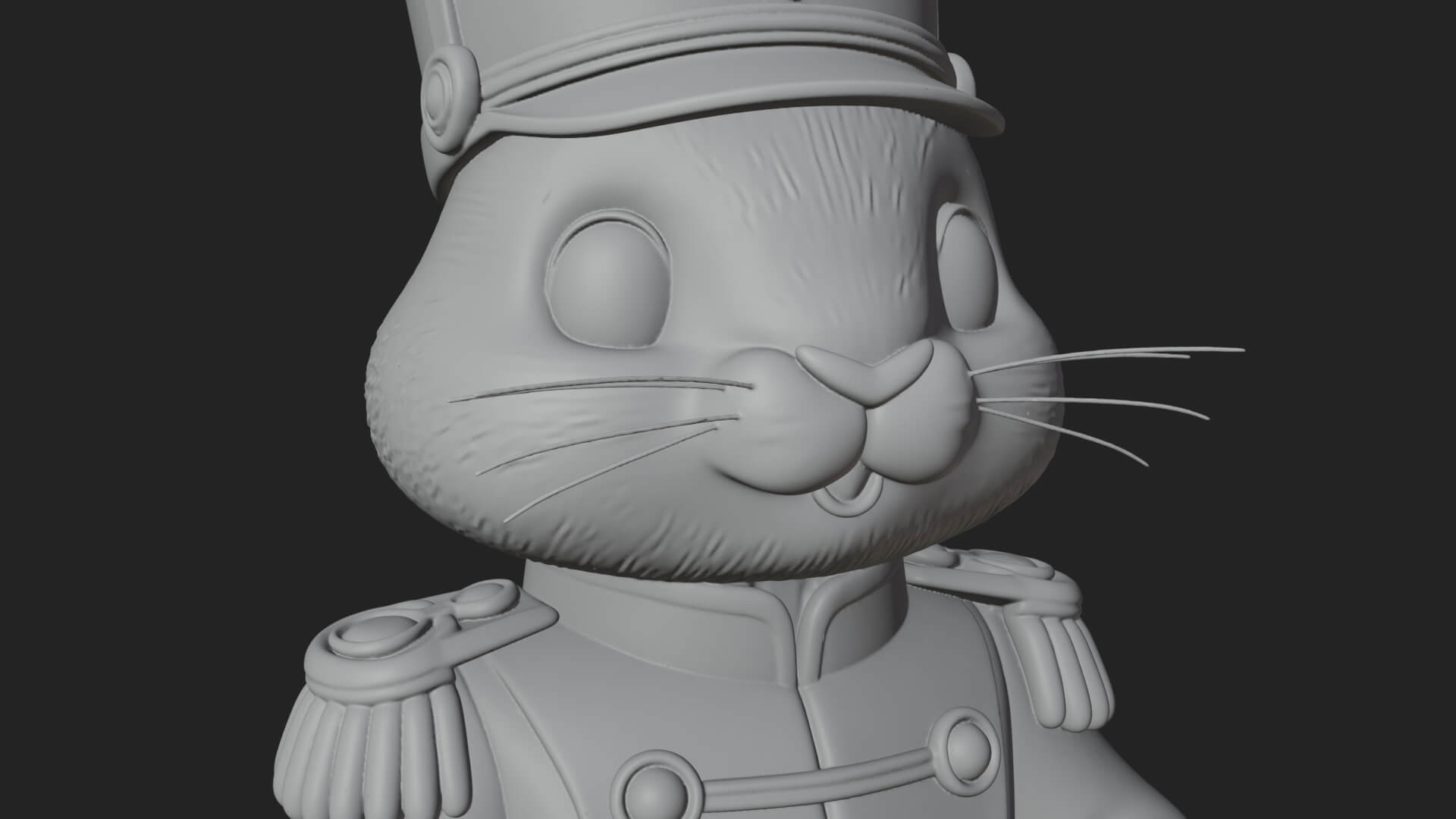 Rabbit Drummer Soldier Statue Design 1 3D Print Model 3D Model