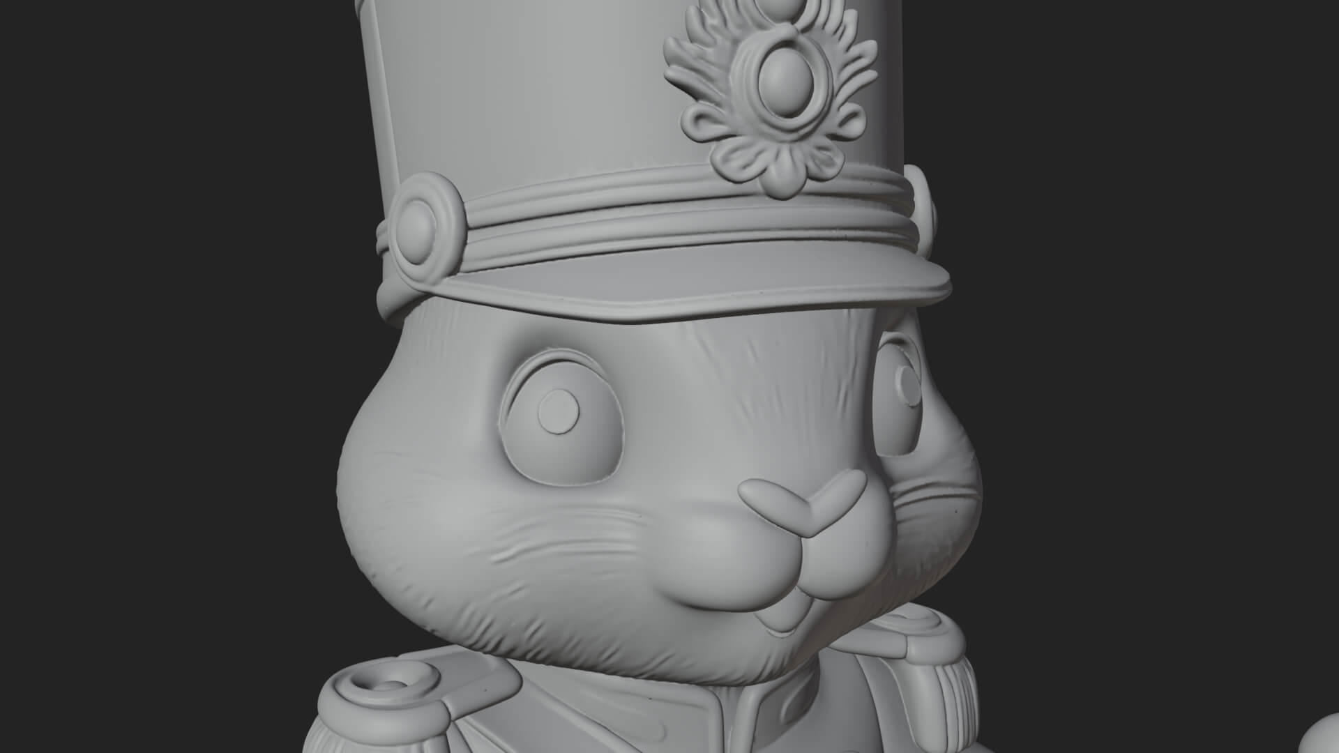 Rabbit Drummer Soldier Statue Design 2 3D Print Model 3D Model