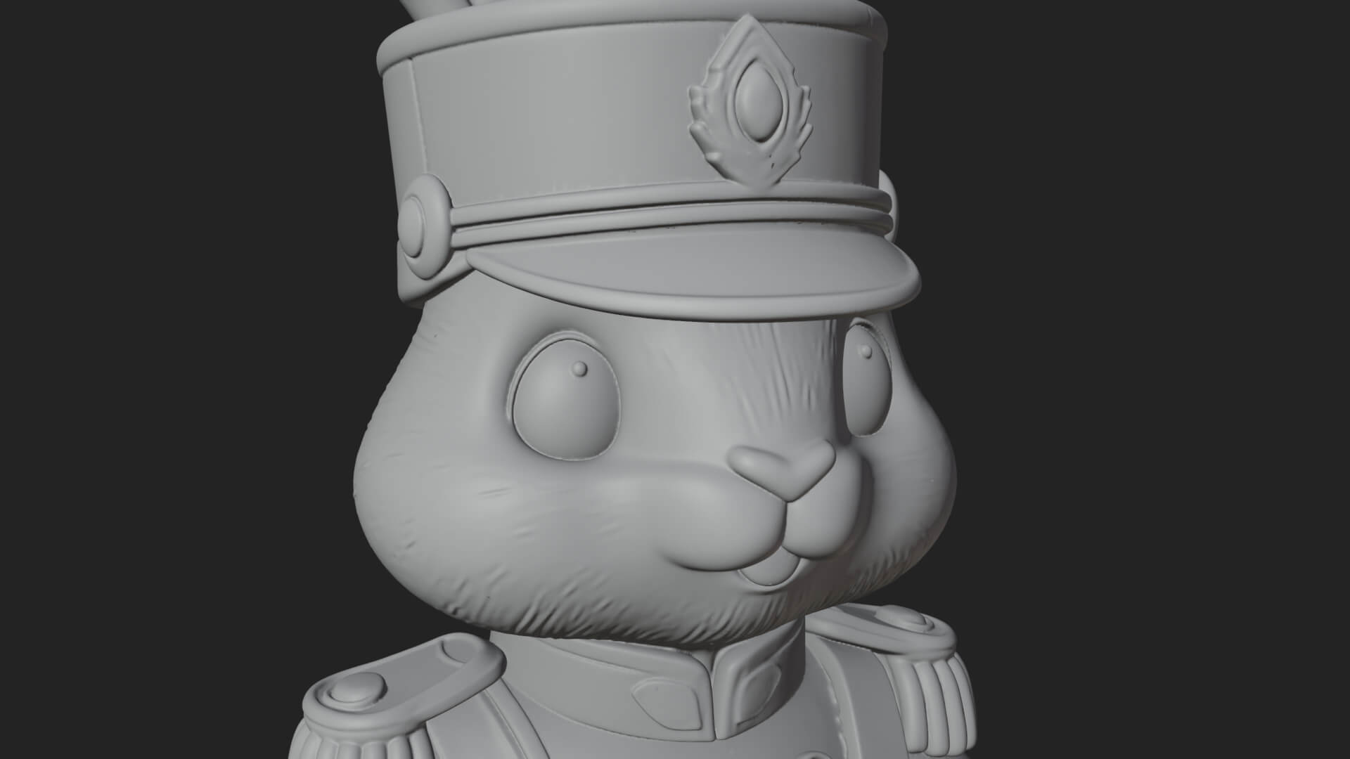 Rabbit Drummer Soldier Statue Design 3 3D Print Model 3D Model