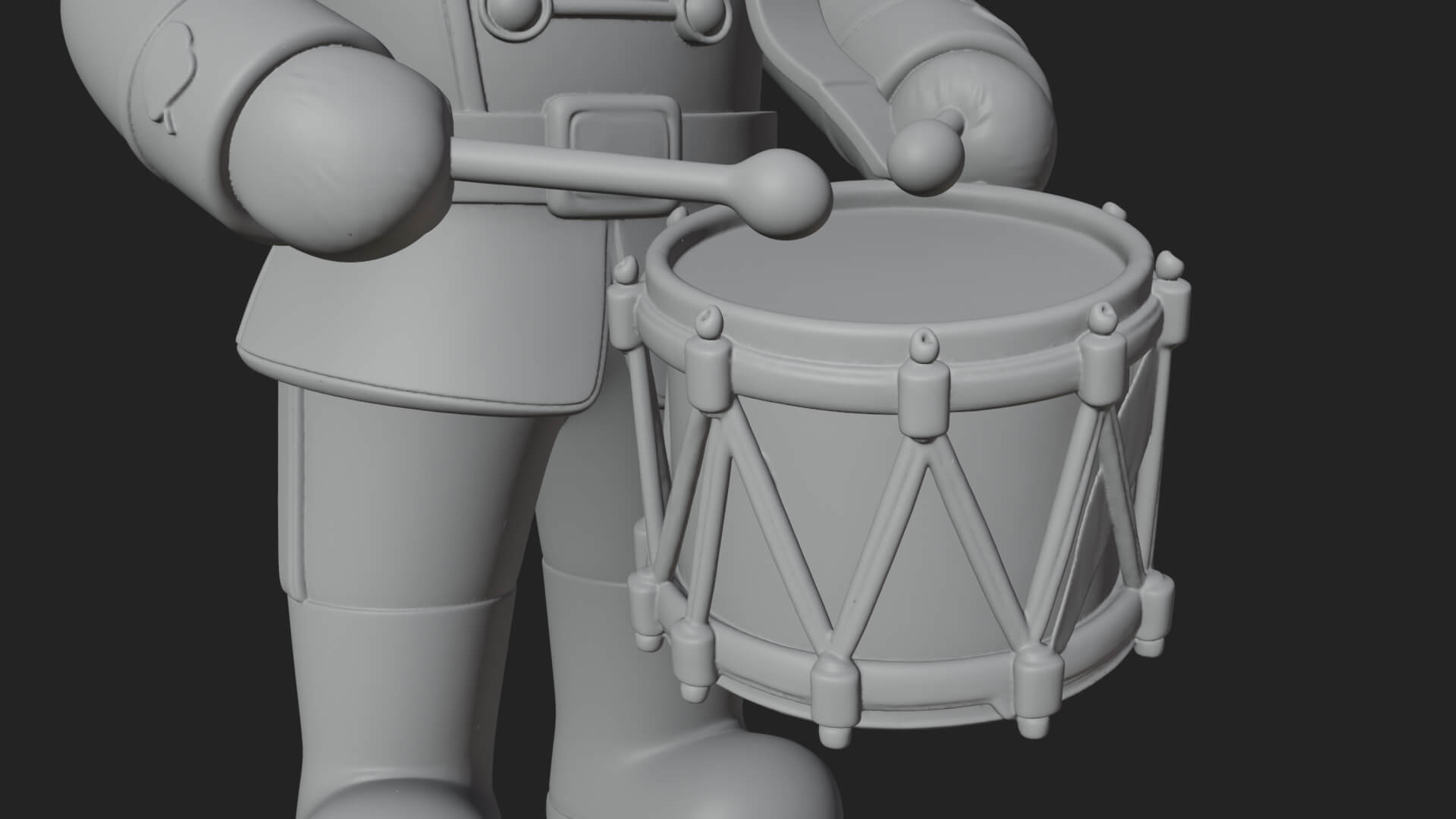 Rabbit Drummer Soldier Statue Design 3 3D Print Model 3D Model