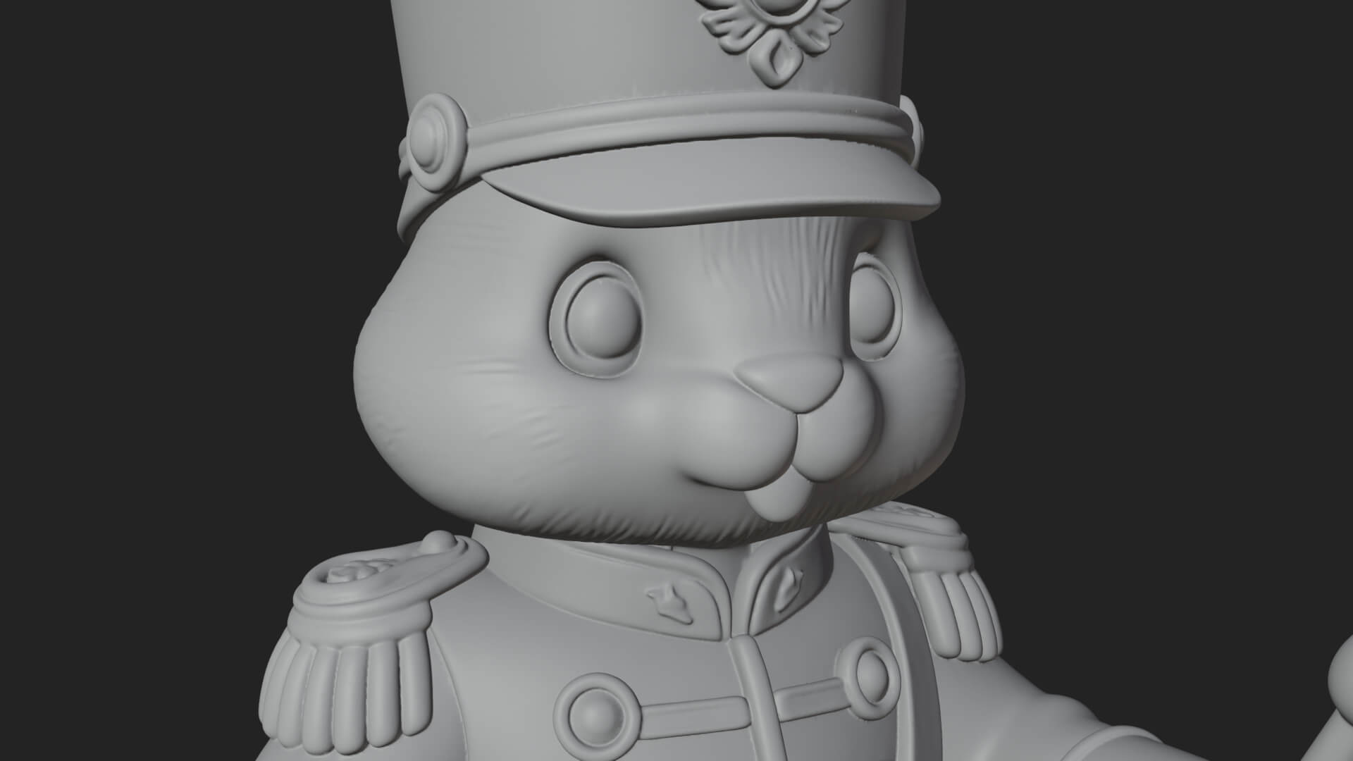 Rabbit Drummer Soldier Statue Design 4 3D Print Model 3D Model