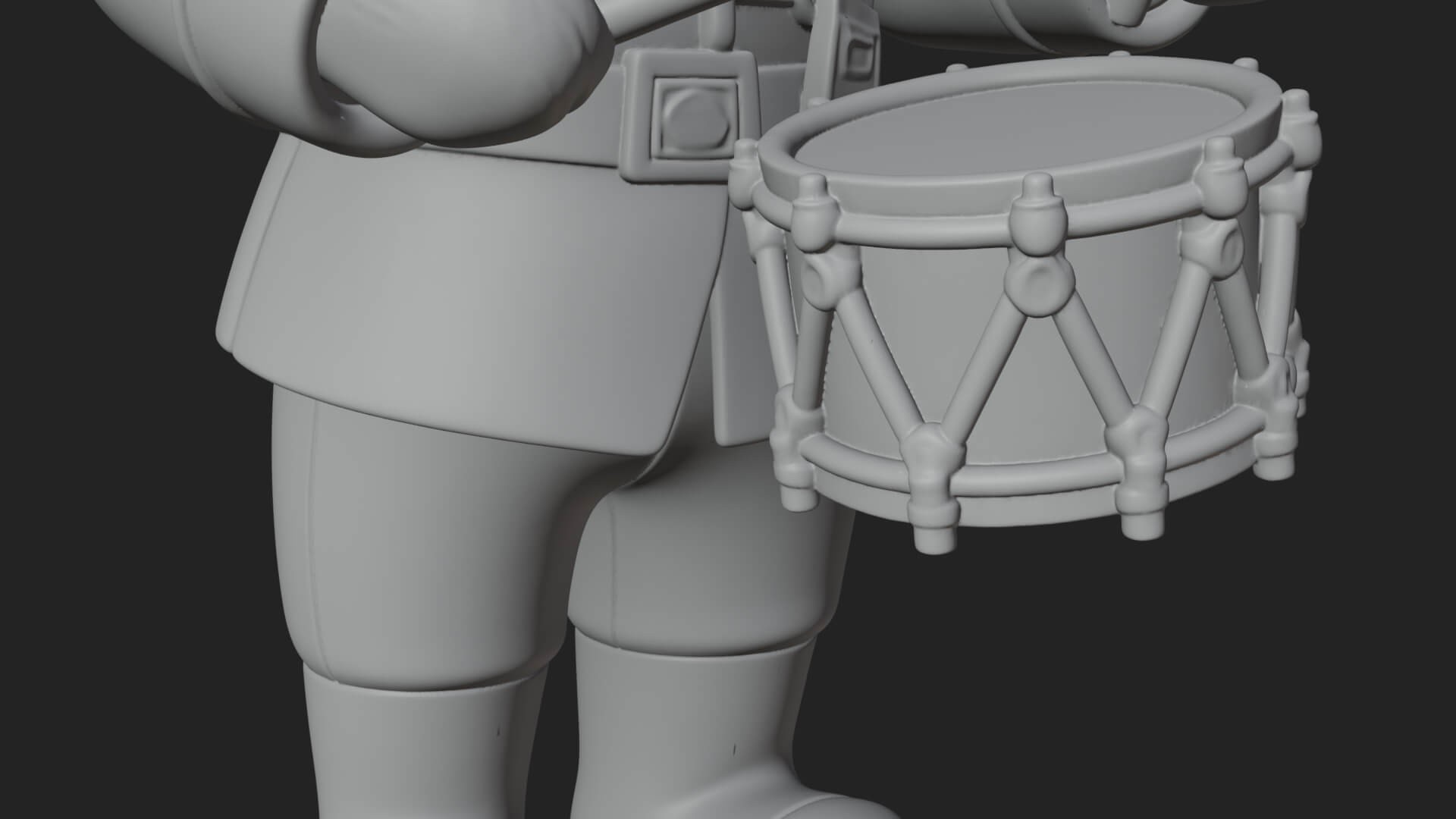 Rabbit Drummer Soldier Statue Design 4 3D Print Model 3D Model