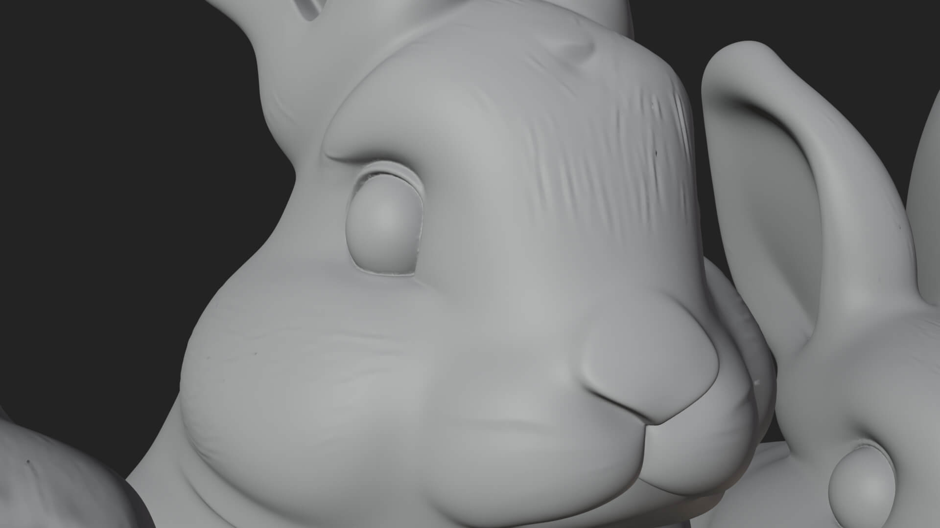 Rabbit Family Group Statue Design 2 3D Print Model 3D Model