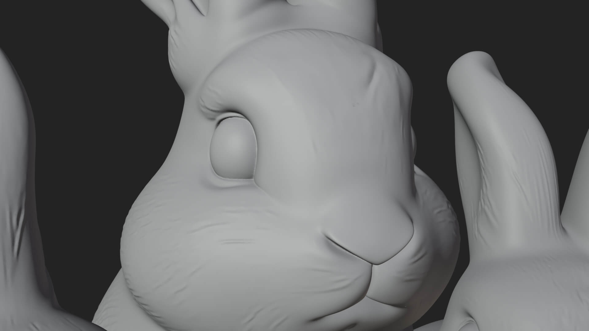 Rabbit Family Group Statue Design 3 3D Print Model 3D Model