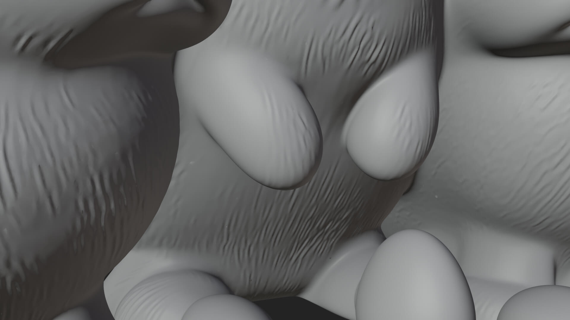 Rabbit Family Group Statue Design 3 3D Print Model 3D Model
