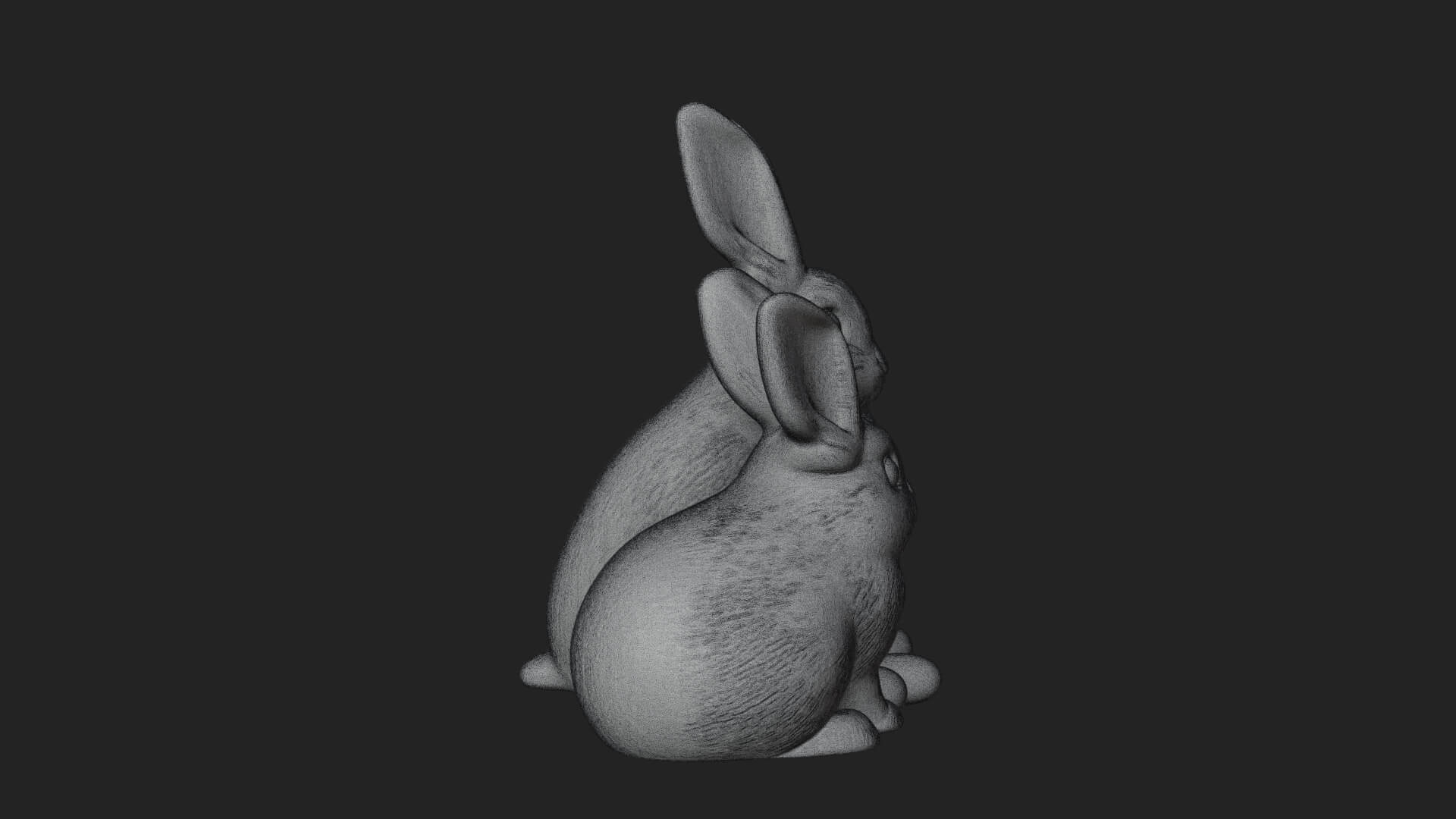 Rabbit Family Group Statue Design 3 3D Print Model 3D Model