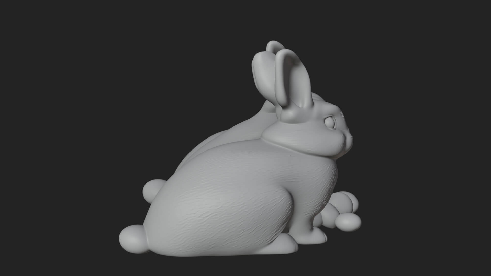 Rabbit Family Group Statue Design 4 3D Print Model 3D Model