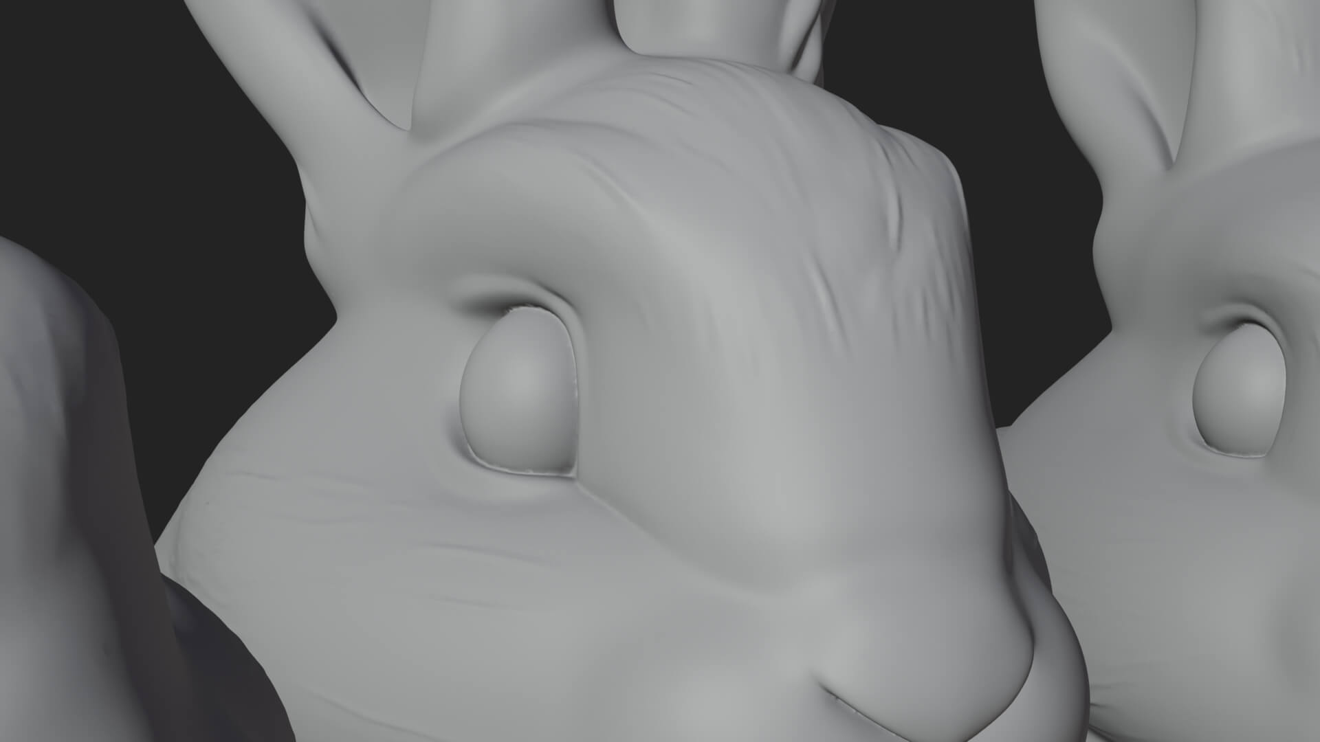 Rabbit Family Group Statue Design 4 3D Print Model 3D Model