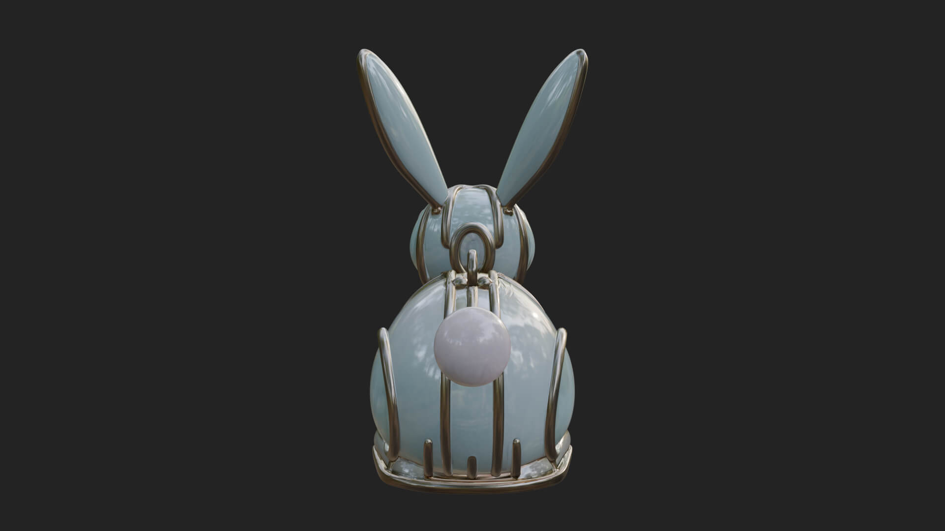 Rabbit Shaped Glass Lantern Model Design 1 3D Print Model 3D Model