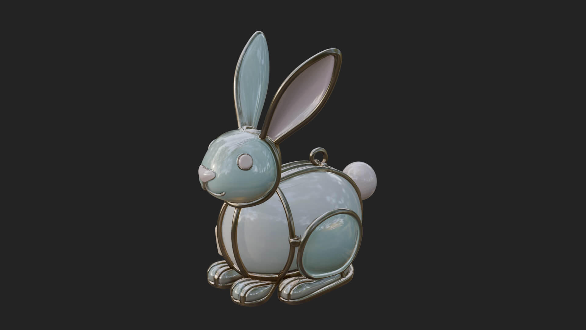 Rabbit Shaped Glass Lantern Model Design 1 3D Print Model 3D Model