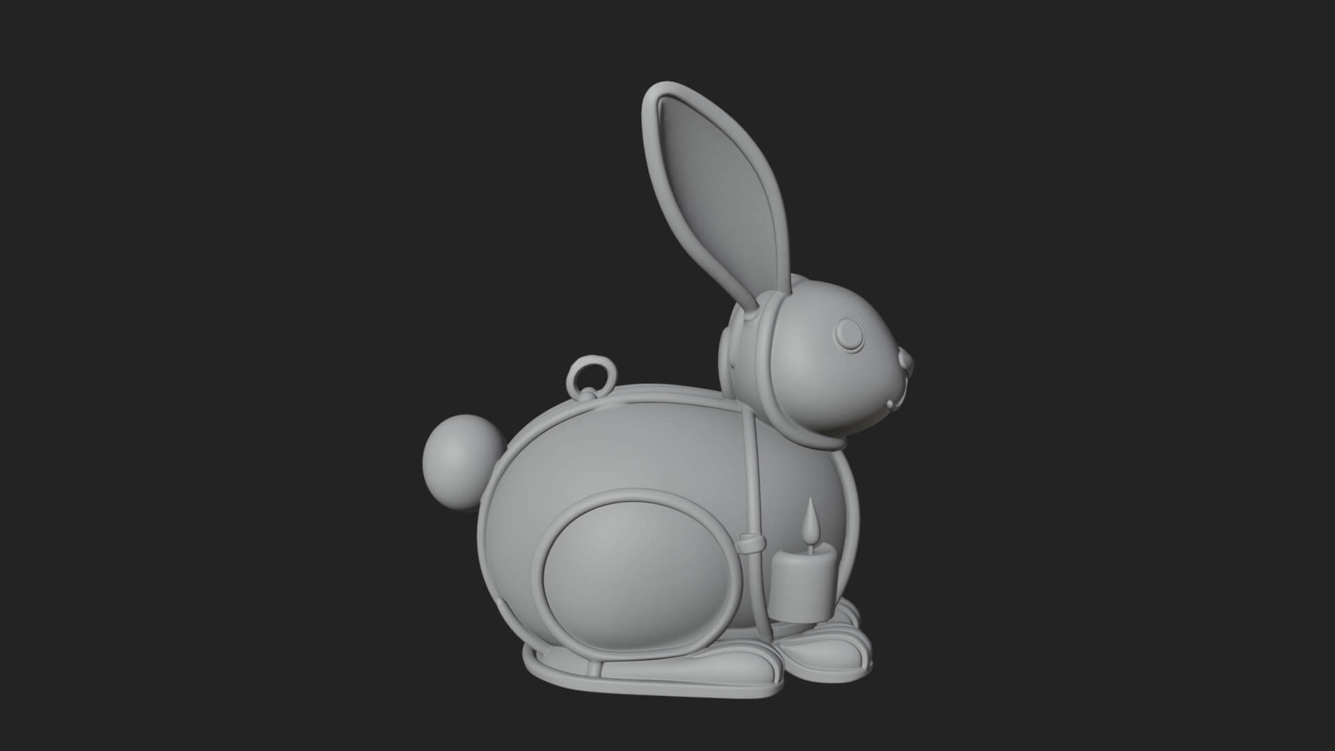 Rabbit Shaped Glass Lantern Model Design 1 3D Print Model 3D Model