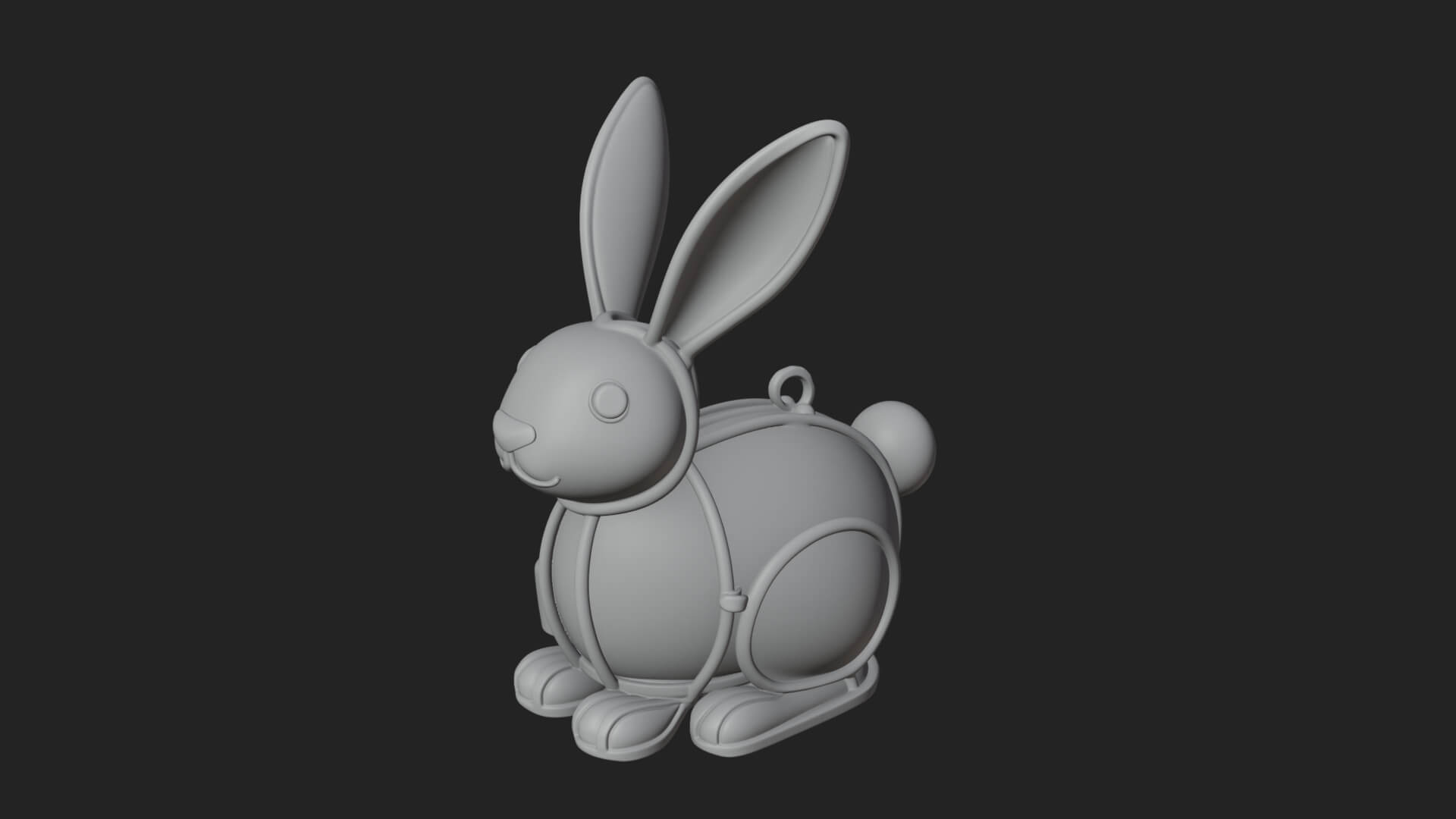 Rabbit Shaped Glass Lantern Model Design 1 3D Print Model 3D Model