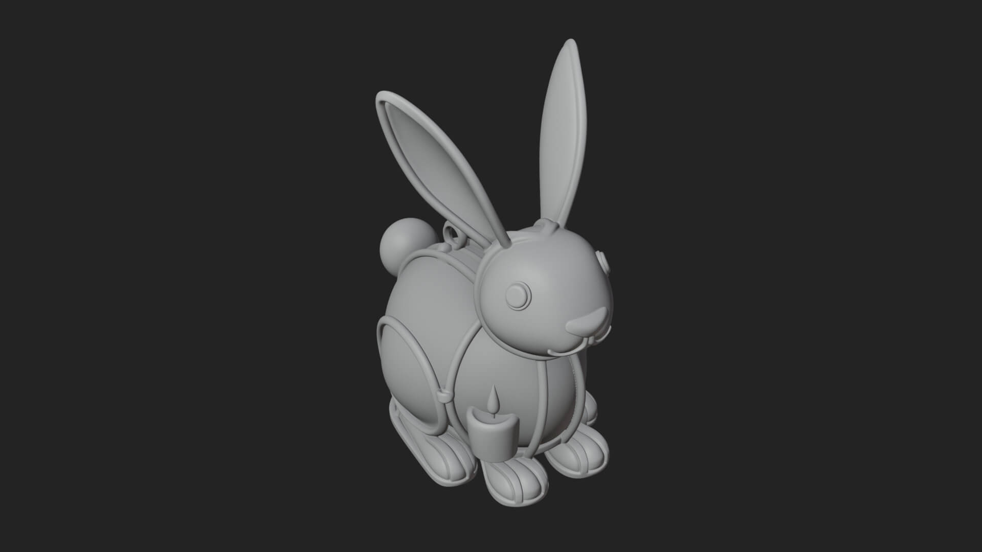 Rabbit Shaped Glass Lantern Model Design 1 3D Print Model 3D Model