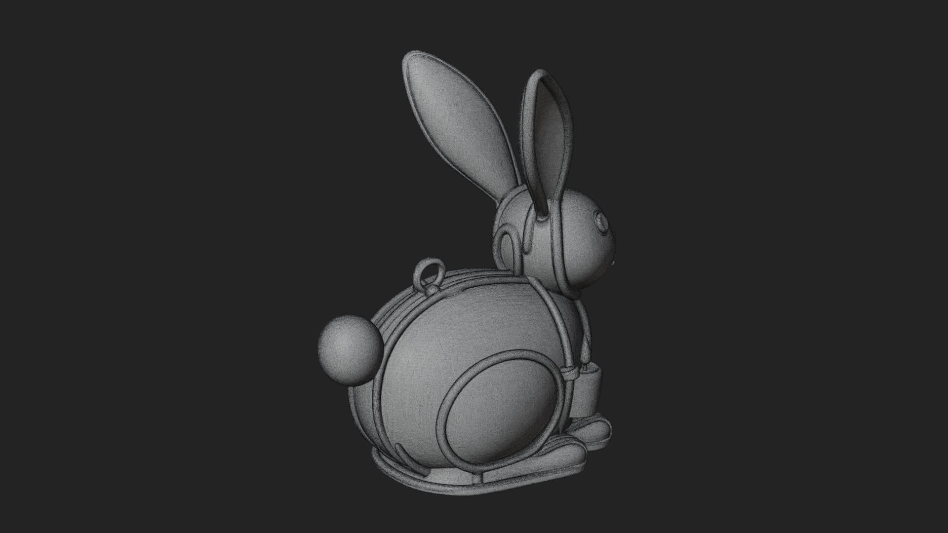 Rabbit Shaped Glass Lantern Model Design 1 3D Print Model 3D Model