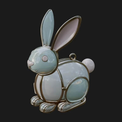Rabbit Shaped Glass Lantern Model Design 1 3D Print Model