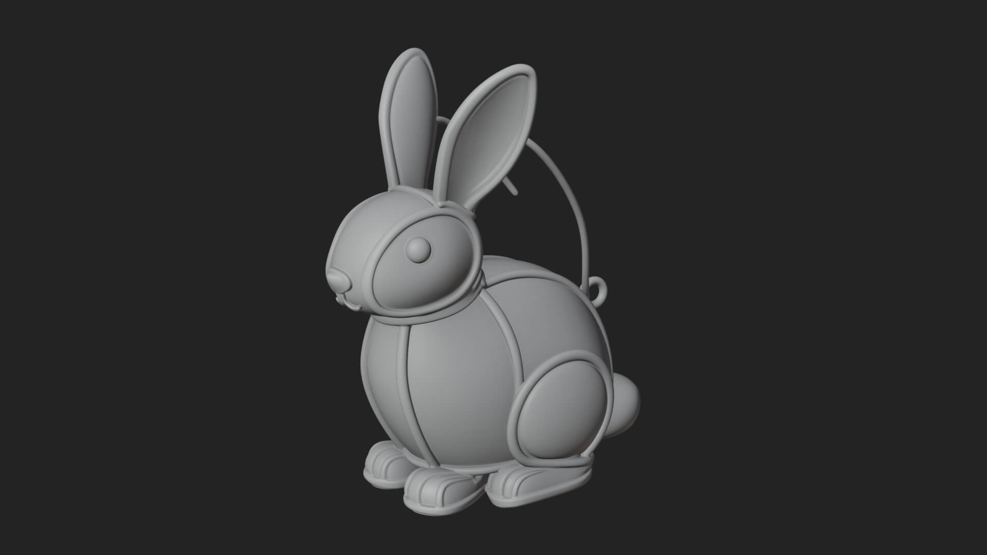 Rabbit Shaped Glass Lantern Model Design 2 3D Print Model 3D Model