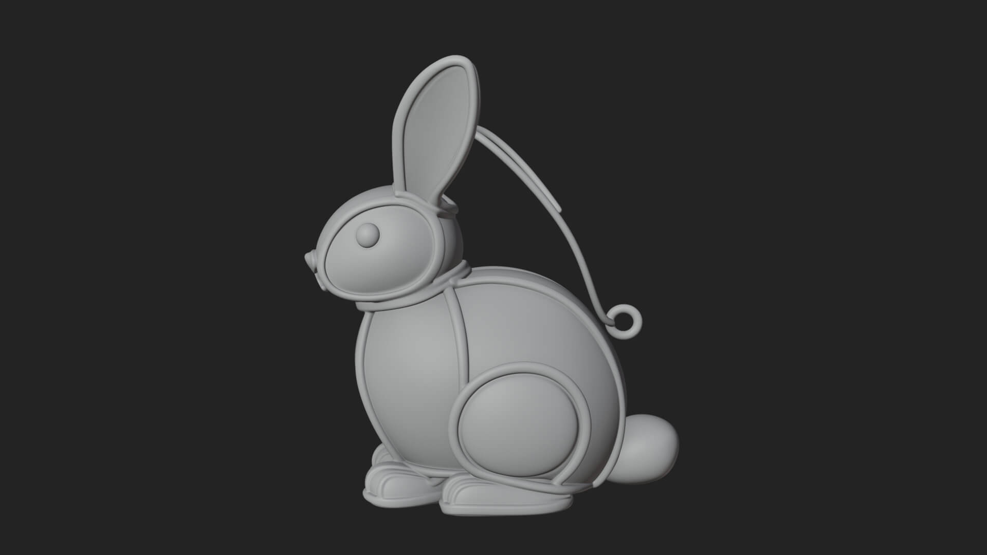Rabbit Shaped Glass Lantern Model Design 2 3D Print Model 3D Model