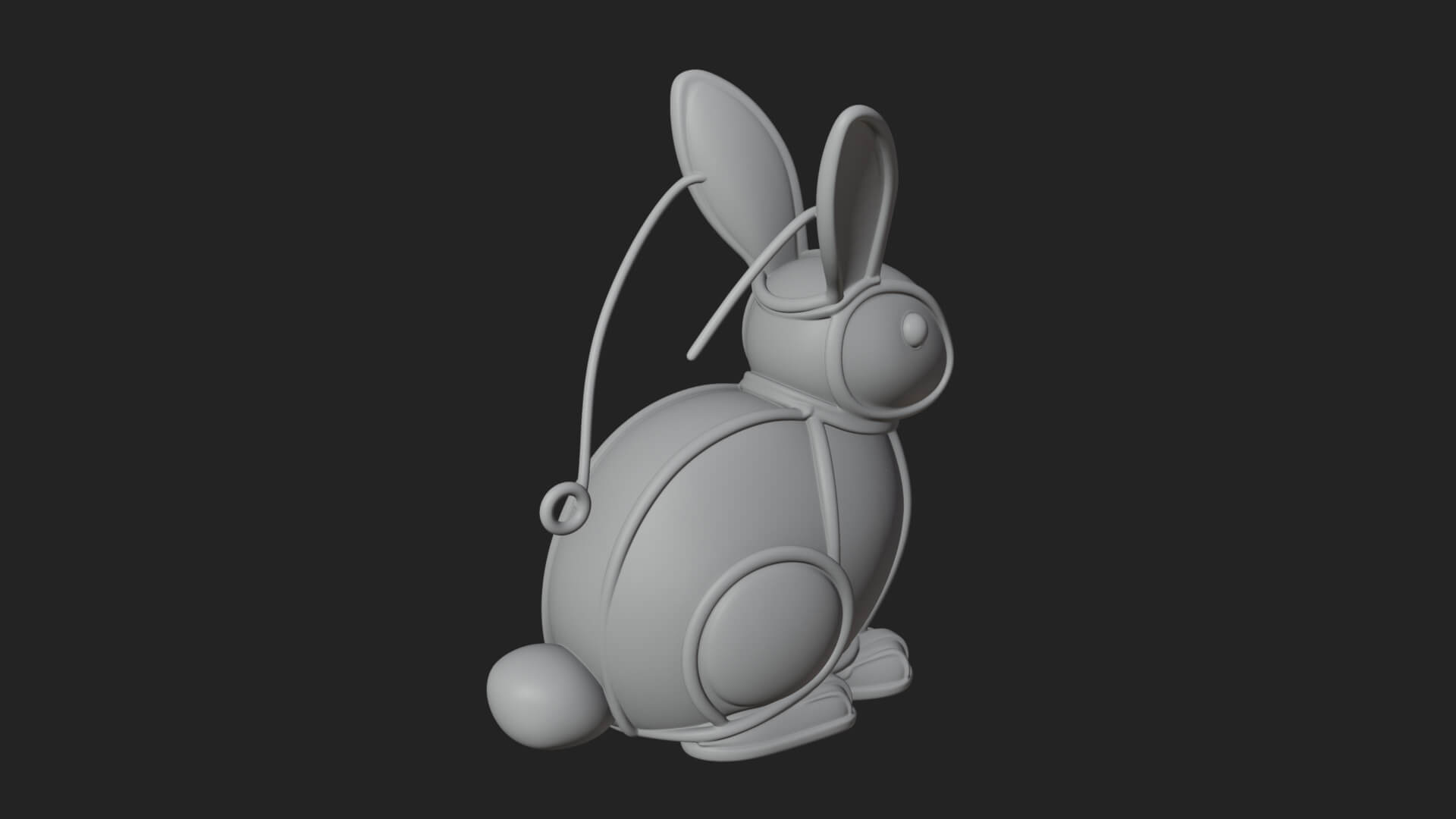 Rabbit Shaped Glass Lantern Model Design 2 3D Print Model 3D Model