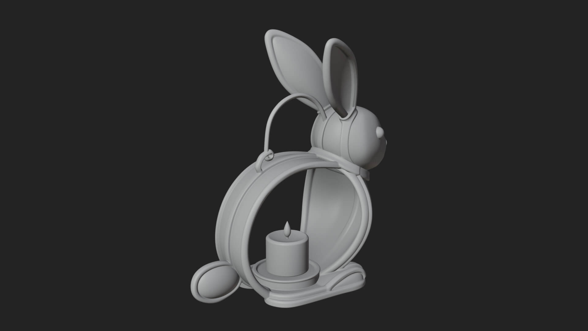 Rabbit-Shaped Glass Lantern Model Design 3 3D Print Model 3D Model