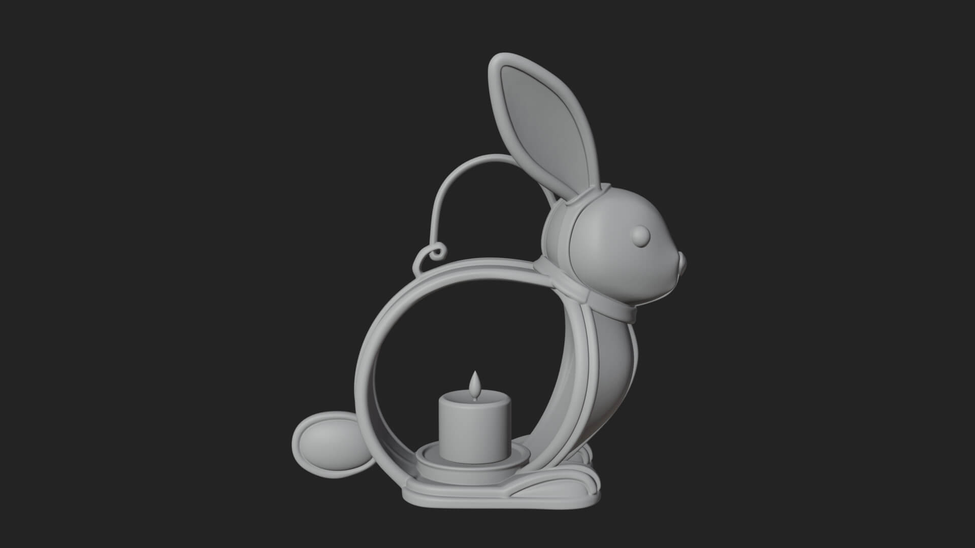 Rabbit-Shaped Glass Lantern Model Design 3 3D Print Model 3D Model
